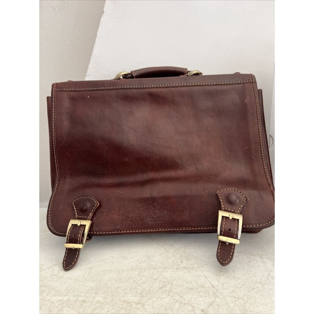 Vera Pelle Crossbody messenger Briefcase Leather Handbag Business Bag Italy